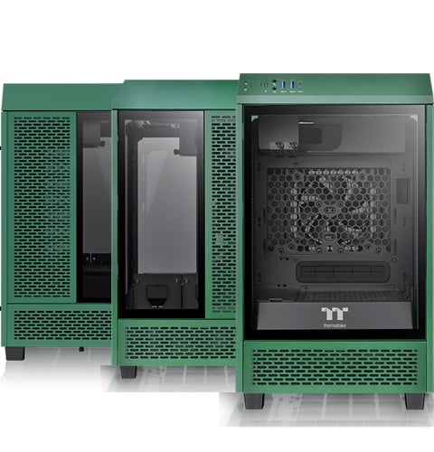 Thermaltake Tower 100 Racing Green Edition Tempered Glass Type-C (USB 3.2  Gen 2) Mini Tower Computer Chassis Supports Mini-ITX CA-1R3-00SCWN-00